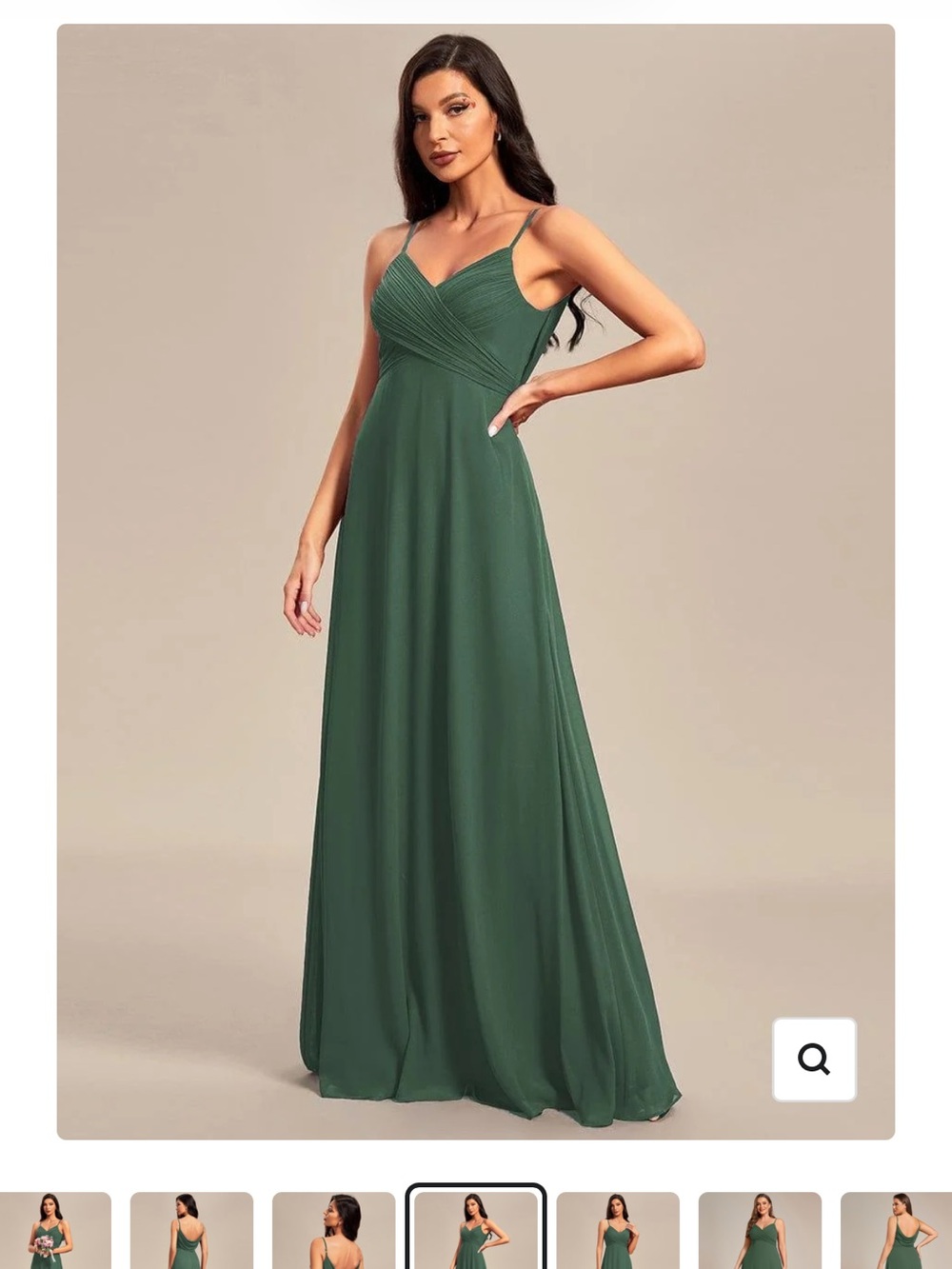 Ever Pretty Bridesmaid Eucalyptus Green V-Neck Spaghetti Strap Maxi Dress